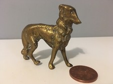 Solid Brass Lurcher Dog Figurine Ornament