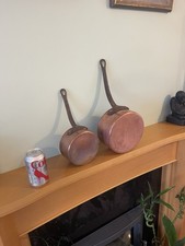 2 Antique French Copper Pans