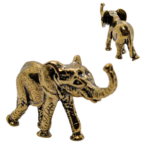 Brass copper elephant figure - brass,