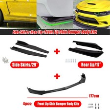 For MG HS ZS TF ZR Gloss Black Side Skirt+Rear Lip+Front Bumper Spoiler Splitter