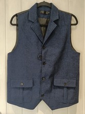 Dark Blue Herringbone Tweed