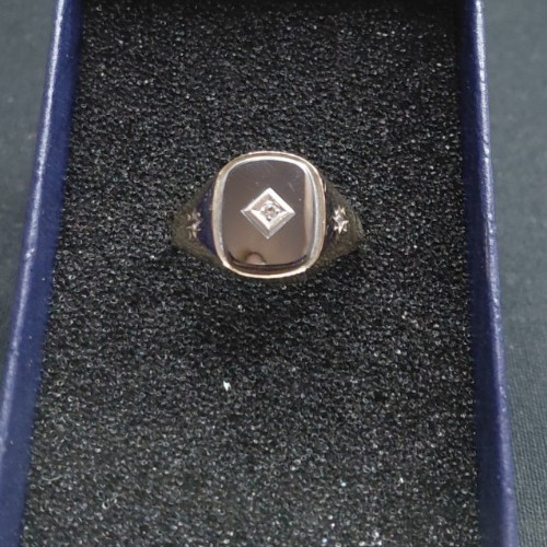Mens 9ct yellow gold black - mens,