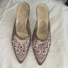 Designer Mondaine Silk Diamonte Kitten Heels Mules Evening Shoes  Wedding