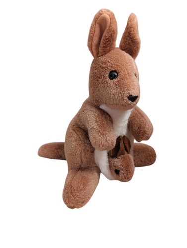 Plush kangaroo and joey baby - and,