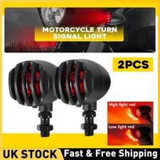 2PCS Red Motorcycle Bullet Turn Signal Light Blinker Indicator Lights Universal
