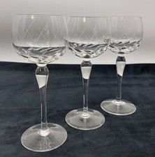 Crystal Wine Hock Glasses x3