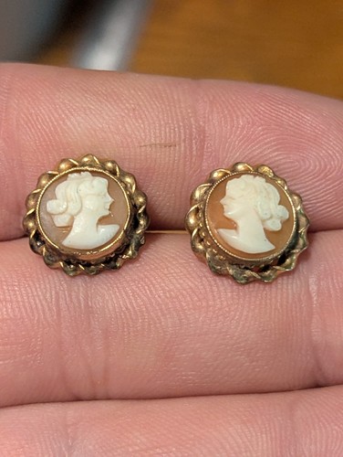 Vintage cameo screwback - vintage,
