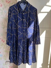 NEXT ladies tunic dress chain print navy size 16 long blouse
