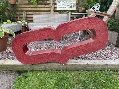 Wooden heart red glitter large - wooden,