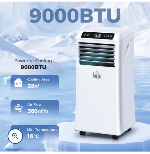 Homcom 9000 btu portable - btu,