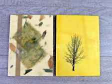 Lot Of 2 Handmade Beeswax Encaustic Original Hanging Wall Art 7”x5” Abstract
