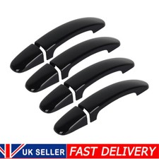GLOSS BLACK DOOR HANDLE COVERS FITS FORD CUSTOM TRANSIT VAN TOURNEO 2012+