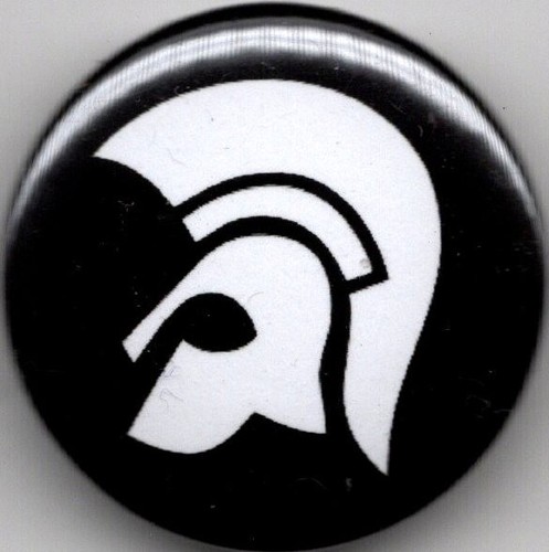 Trojan helmet pin button - pin, badge