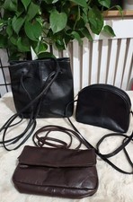 3x Small Leather Shoulder Bags Crossbody Black And Brown Wallis, Clarks & Taurus