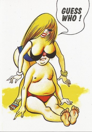 Bamforth saucy postcard - saucy, guess