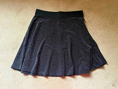 Black glitter skater skirt - glitter,