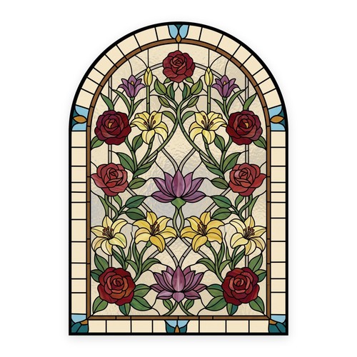Rose lily trellis art - rose,