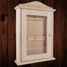 Wooden Key Box Cabinet Glass