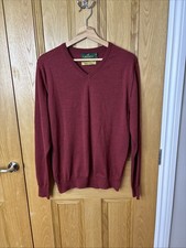 Laksen V-Neck Jumper Mens Medium M  Superfine Merino Sporting Sweater Shooting