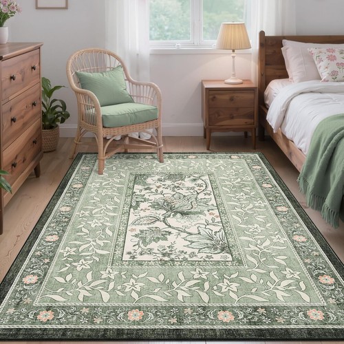 Floral washable non slip - floral, non-slip