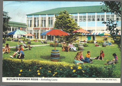 Vintage postcard sunbathing - vintage,