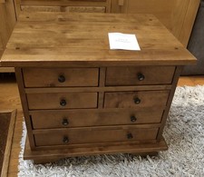 Laura Ashley Honey Gold Garrat 6 Drawer Side Table
