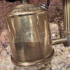 Antique Max Sievert Brass Blowtorch Stockholm Sweden 0.4L Benzoline Fuel c1910