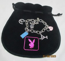 Playboy Silver Tone Charm Bracelet Best Gift for Her Girl Ladies Jewellery £199