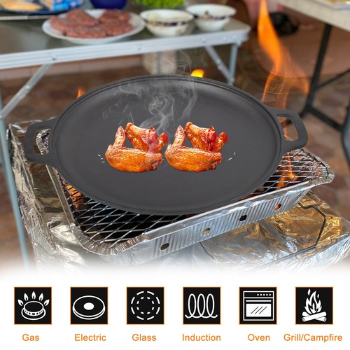 Cast iron griddle - cast, hot