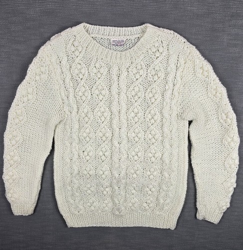 Vintage 90s hand knitted aran - knitted,