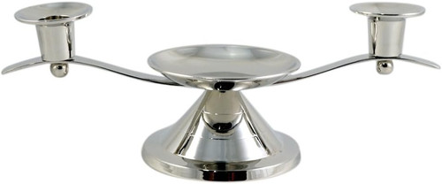 Silvertone unity candle holder - silvertone,