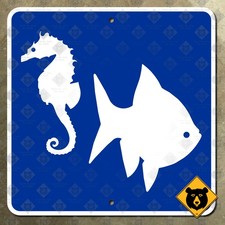 Quebec aquarium service attraction marker highway road street sign 2005 16x16