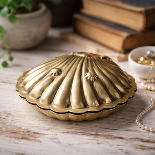 Vintage brass shell shaped - vintage,