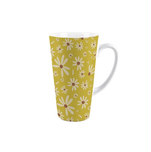 Daisy print tall latte mug - print,