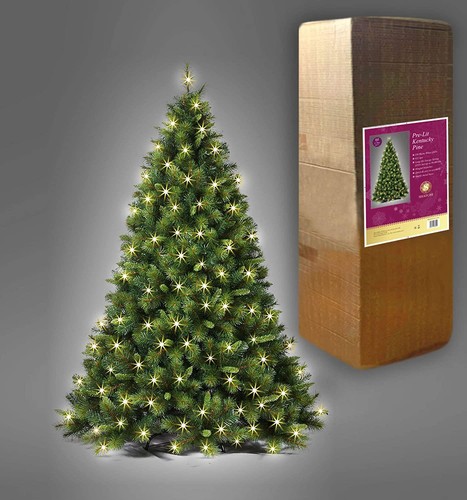 7ft green pre - pre-lit, christmas