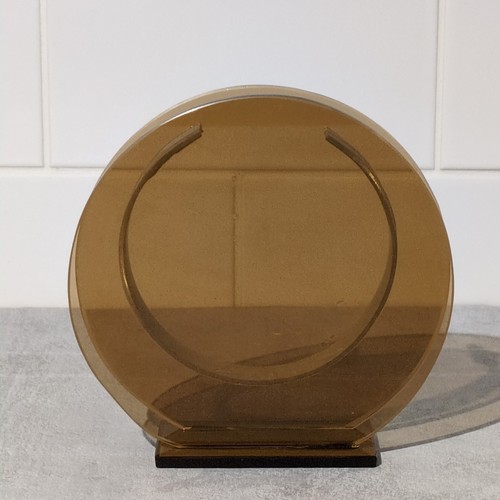 Amber glass brown vase - amber,