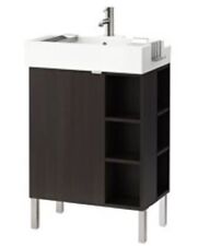Ikea Lillangen Vanity Cabinet & Basin Unit, floor standing, Black-Brown