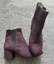 Womens Nine West Boots, Size 8, Purple, Wide, Chelsea, Zip Closure