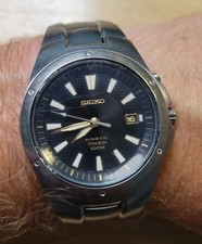 seiko mens titanium kinetic 100m watch - 5M62 0BS0