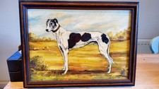 Framed Oil Painting Of Racing