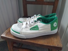 Dunlop Green Flash Trainers Vintage Size 5 Green/White