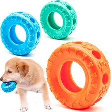 9cm Rubber TYRE Dog Chew Toys Flexible & Tough Ring TIRE WHEEL Treat Dispensing