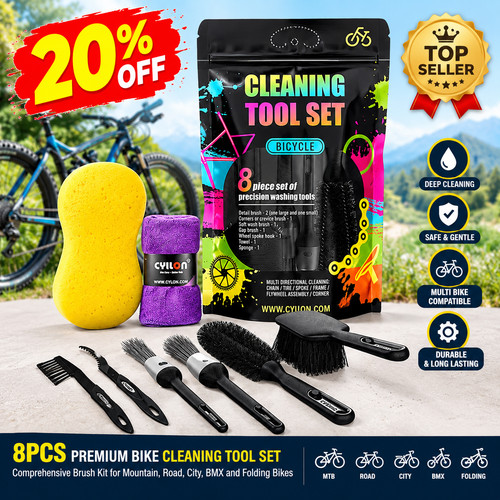 8pcs bike cleaning tool set - 8pcs,