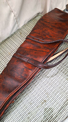 Brown faux leather rifle - leather, pu