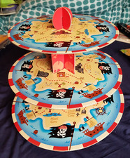 2 party cake stands 3 tier Pirate stand & 2 Tier Monster stand