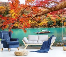 3D Lake Boat R12410 Wallpaper