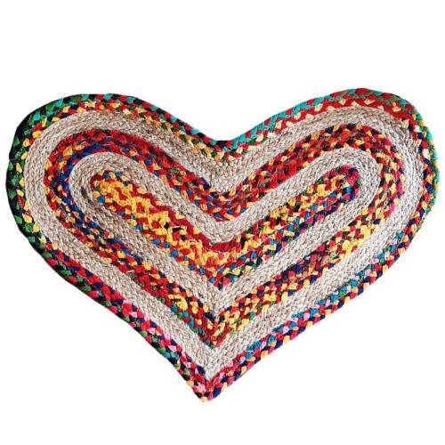 Heart rag rug - rag, doormat