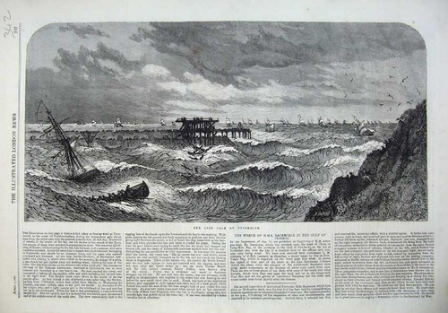 Old antique print 1865 - print,