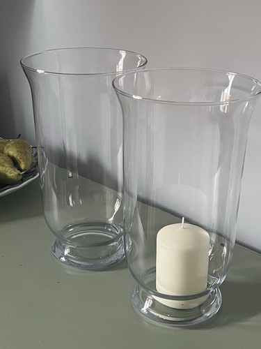 Pair tall glass storm - of,
