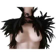 Feather Shrug Shawl Shoulder Wrap Cape Self-tie Straps_Collar Unisex